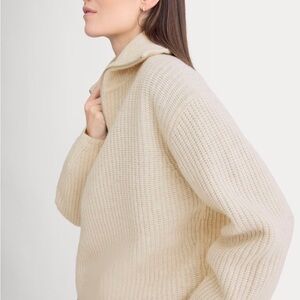 Everlane Felted Merino Half Zip Sweater NWT